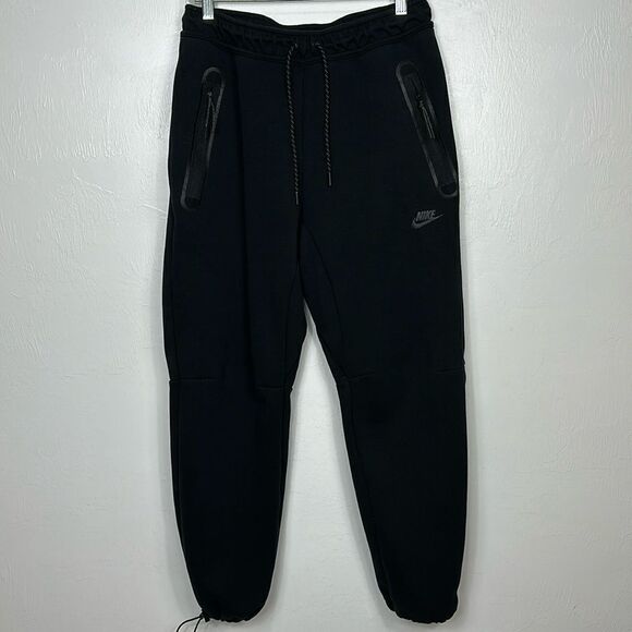 Nike Black Cotton Blend Drawstring Waist Joggers With Pockets Size M - Picture 1 of 8